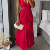 Sanne | Schickes Satin-Midi-Kleid mit eleganten Falten