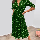 Bellamy - V-Ausschnitt Kleid mit Pünktchen
