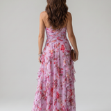 Nori | Halter Neck Rüschentop Floral Maxi Kleid