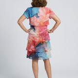 Mira | Elegantes knielanges Kleid mit Marmorprint