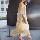 Paetyn | Maxikleid mit Rundhalsausschnitt und langen Ärmeln