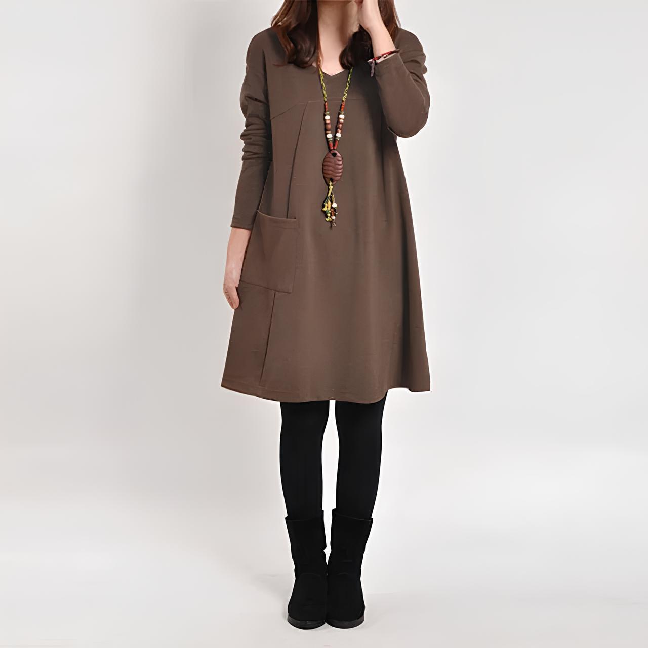 Mila - Elegantes Kleid Mit Einer Tasche