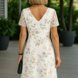 Essy | Midi-Kleid mit Spitzenbesatz