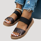 Damen Stylische Leopardenmuster Kreuzriemen Flache Sandalen für Ultimativen Komfort