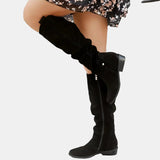 Avery | Damen Overknee-Stiefel mit niedrigem Absatz