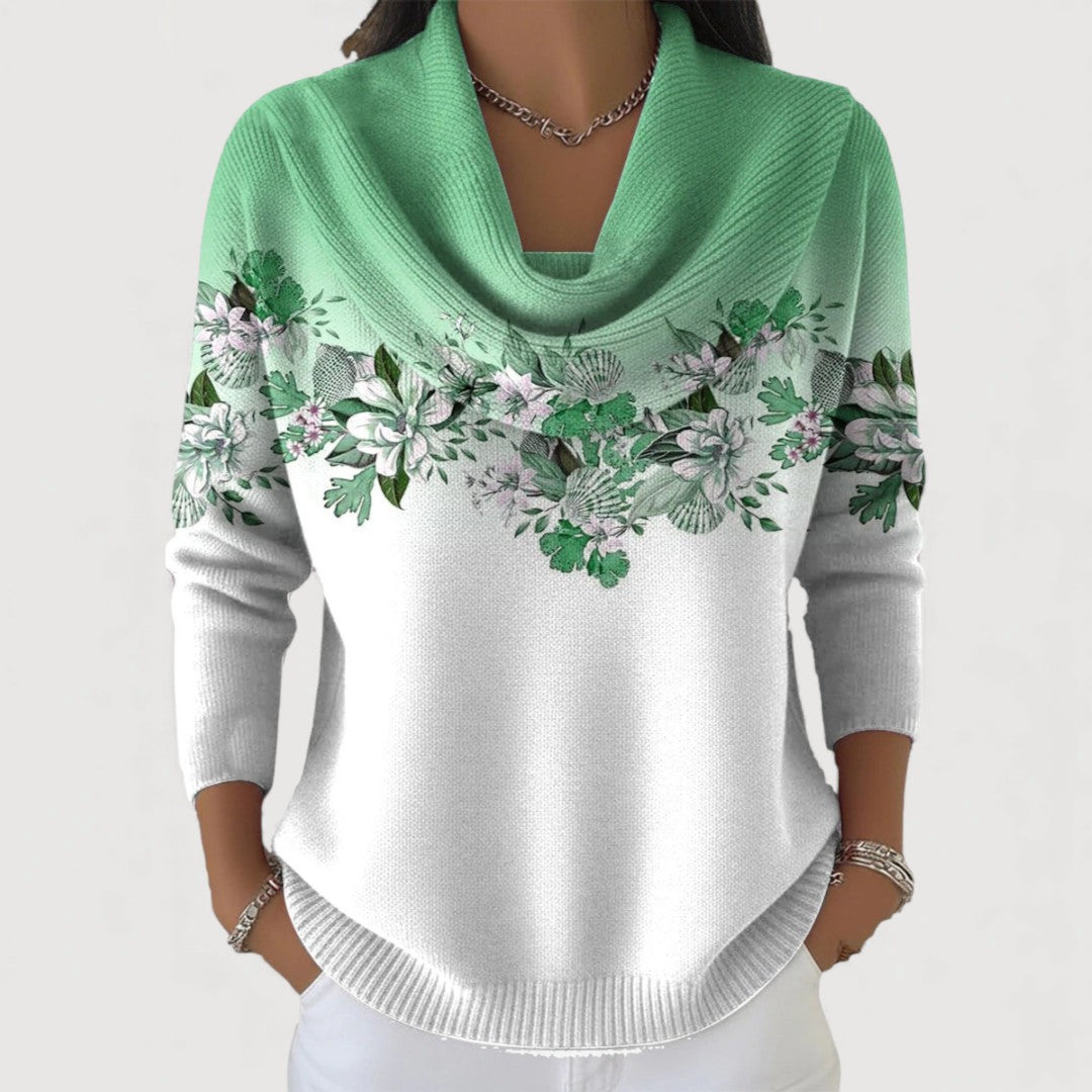 ALORA – Pullover mit floralem Muster und Cowl-Neck