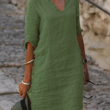 Elvy™ - Elegantes V-Ausschnitt Kleid