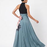 Olympas | Halter-Bodice Floral Rock Maxi Kleid