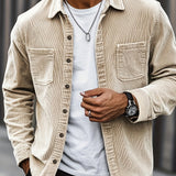 Johan | Herren Hemdjacke mit Knöpfen und Taschen