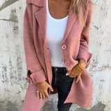 Isabella - Lässiger Langer Mantel Mit Aufschlägen