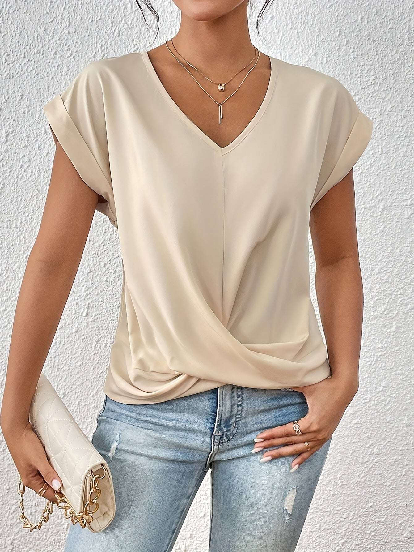 Cleo™ - Lässiges T-Shirt mit Sweetheart-Ausschnitt
