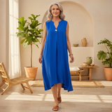 Elsie - Ärmelloses V-Ausschnitt Kleid