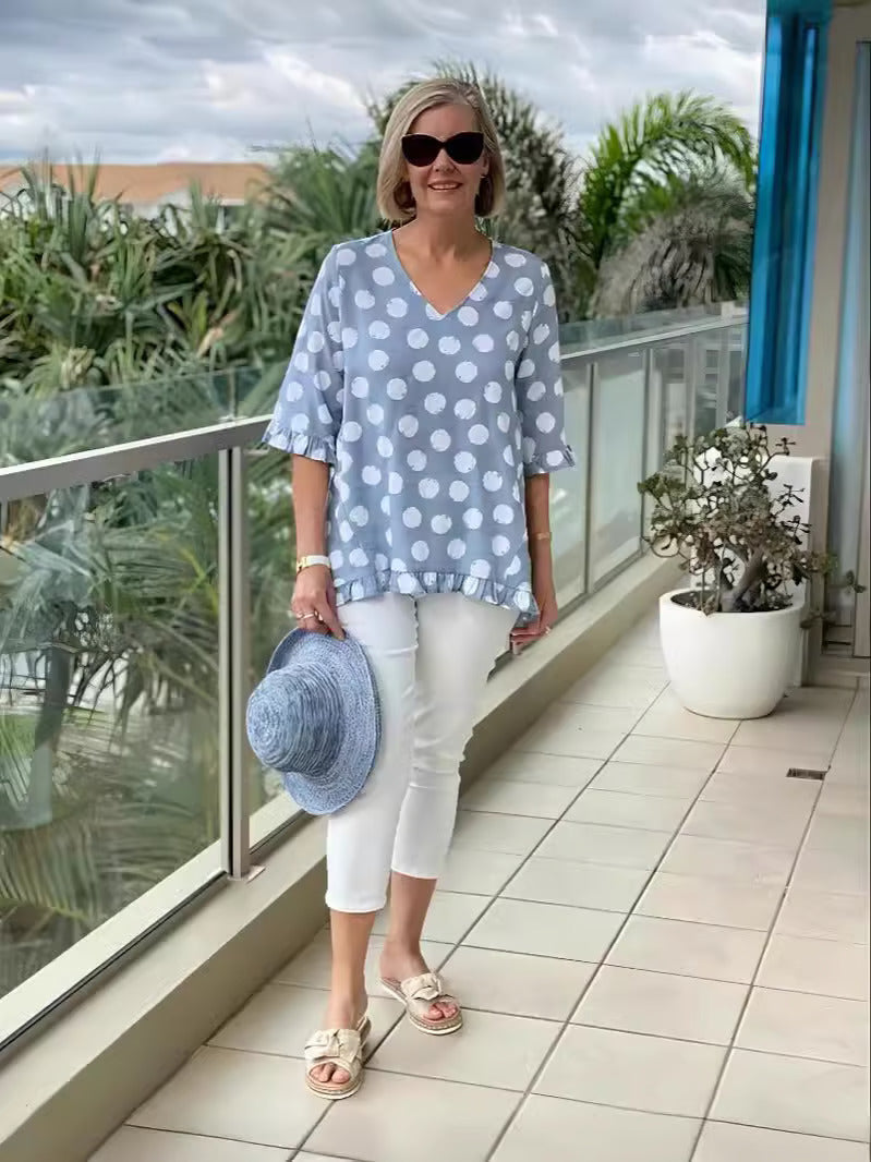 Chloe™ - Stylische V-Ausschnitt Bluse