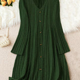 Madelyn™ - Zeitloses Plus-Size Rippknopfkleid