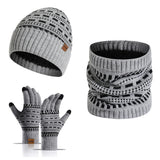 3-teiliges Winterset mit Mütze, Handschuhen und Schal