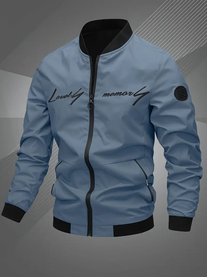 Finn - Lässige Bomberjacke Mit Gesticktem Buchstaben Für Männer