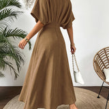 Damen Midikleid mit V-Ausschnitt