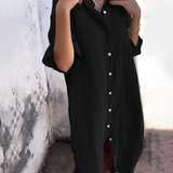 Meiva | Damen Midikleid mit Knöpfen und Taschen