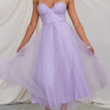 Zeitgenössisches Prinzessinnen-Maxi-Kleid mit Trägern für Partys