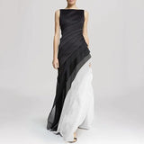 Damen Ärmelloses Bodenlanges Kleid