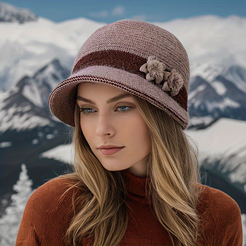 Gestricktes Winterset für Damen mit Mütze, Schal und Handschuhen