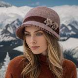 Gestricktes Winterset für Damen mit Mütze, Schal und Handschuhen