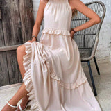 Emilia™ - Halter Ruffle Maxi Kleid