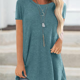 Faye™ - Lässiges Longline Crew Neck T-Shirt