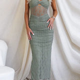 Alberta - Manifesting You Maxikleid Aus Gerafftem Mesh