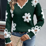 Lory™ - Eleganter V-Ausschnitt Floral Pullover
