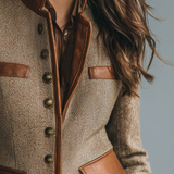 Verena™ - Vintage-Jacke mit Zierbesatz und Taschen