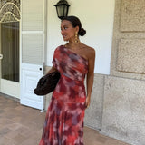 Damen One-Shoulder Maxikleid