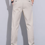 Herren Kurzarm Zip Polo & Elastischer Bund Gerade-Hosen Set