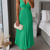 Sanne | Schickes Satin-Midi-Kleid mit eleganten Falten