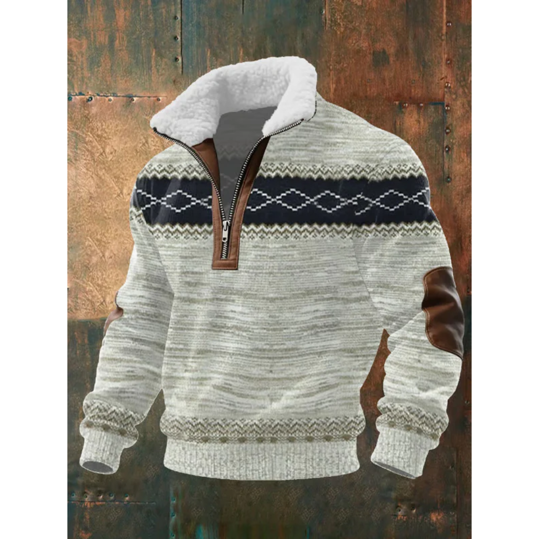 SILVORO | Fleece-Pullover mit hohem Kragen