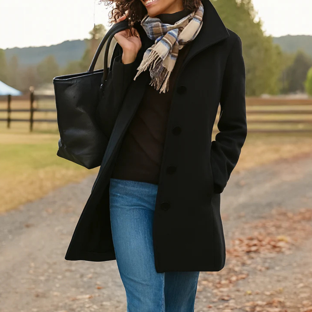 Vera™ - Klassischer Mid-Length Knopfmantel
