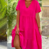 Zoey™ - Lässiges Sommer V-Ausschnitt Kleid