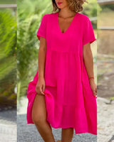 Bexley - Lässiges Sommer V-Ausschnitt Kleid