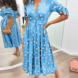 Bellamy - V-Ausschnitt Kleid mit Pünktchen
