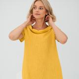 Fenna | Damen Mini Kleid mit kurzen Ärmeln und Taschen