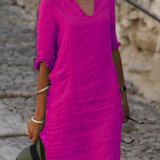 Elvy™ - Elegantes V-Ausschnitt Kleid