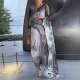 Paetyn | Maxikleid mit Rundhalsausschnitt und langen Ärmeln