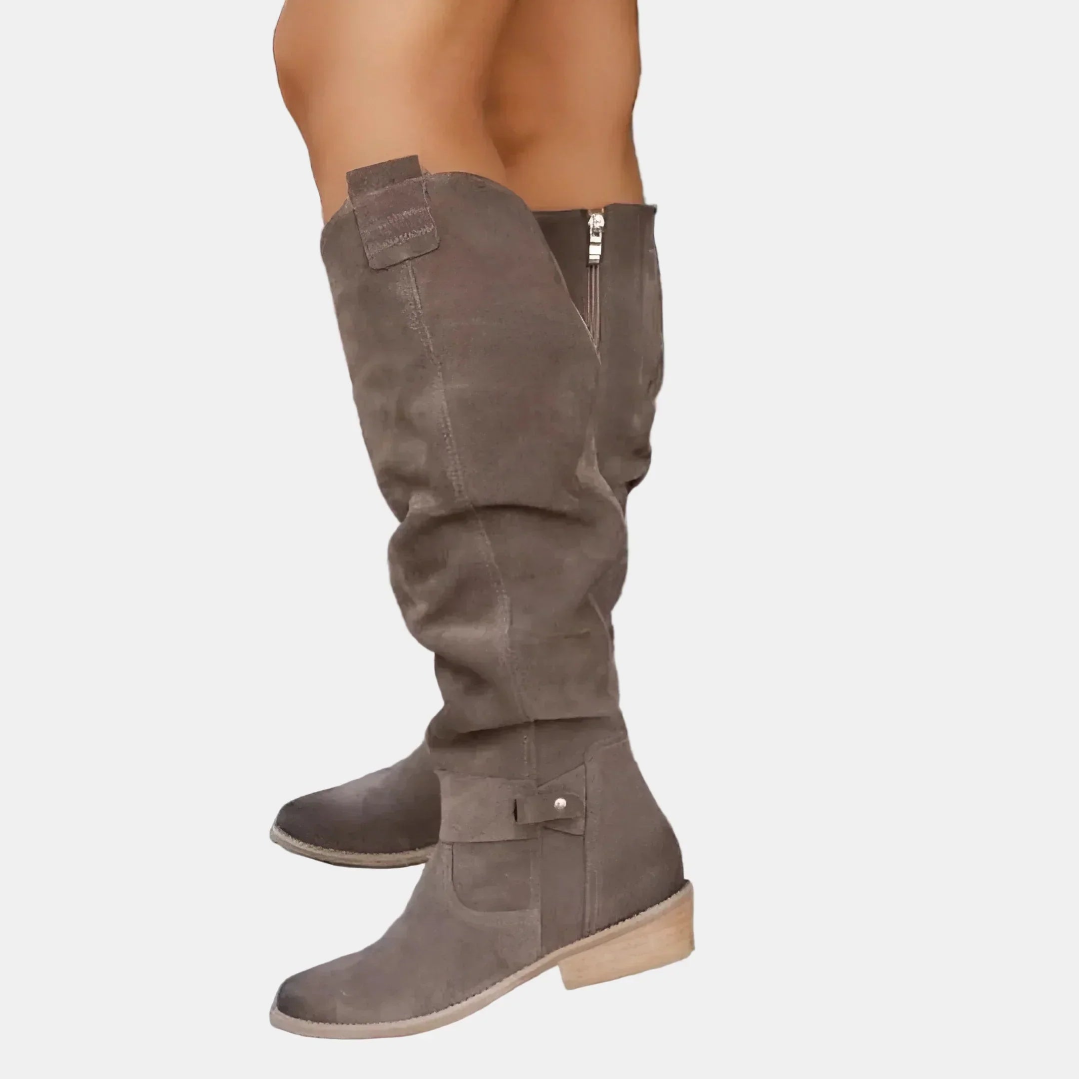 Avery | Damen Overknee-Stiefel mit niedrigem Absatz