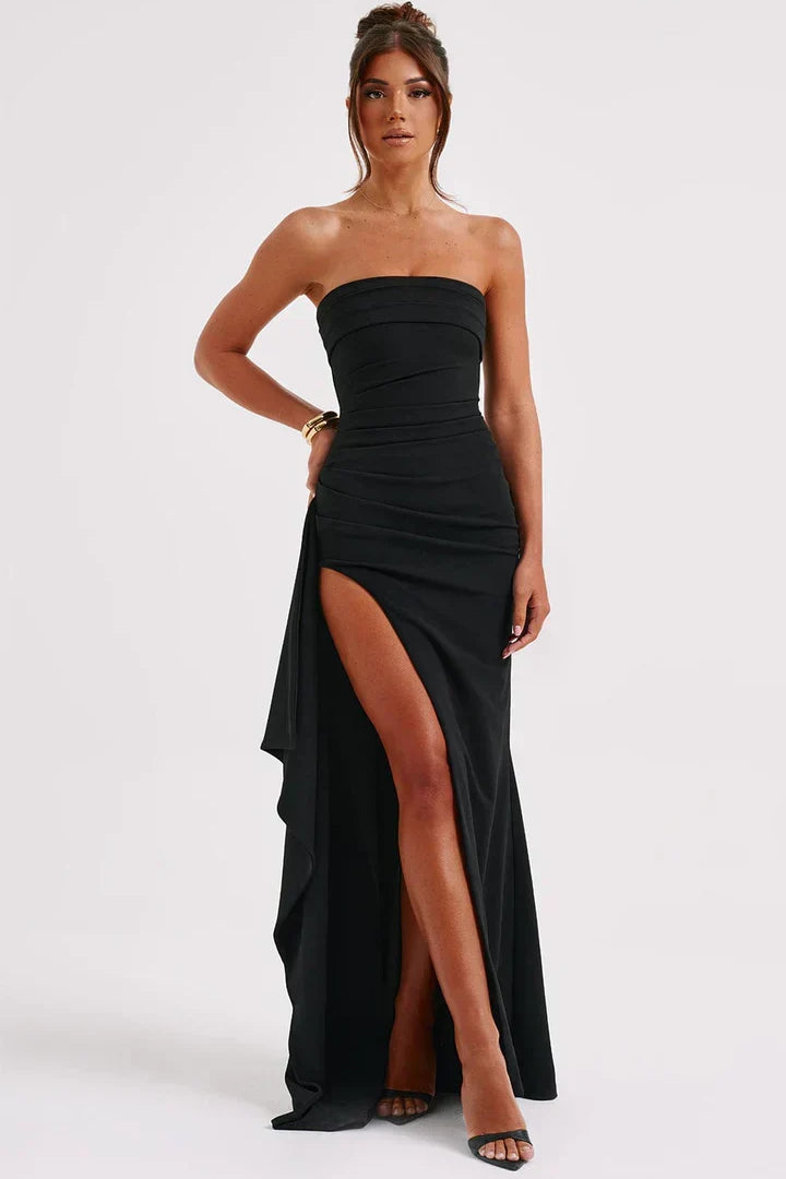 Stacy | Schulterfreies Maxikleid