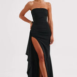 Stacy | Schulterfreies Maxikleid