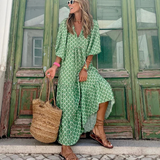 Elin | Damen Gepunktetes Maxikleid