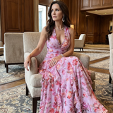 Nori | Halter Neck Rüschentop Floral Maxi Kleid