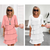 Chic Schichtkleid mit Puffärmeln für Frauen