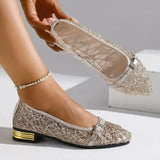 Damen Freizeit Slipper aus Spitze und Mesh