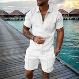 TIM | UNENDLICHES WEISS POLOSHIRT- & SHORTS-SET